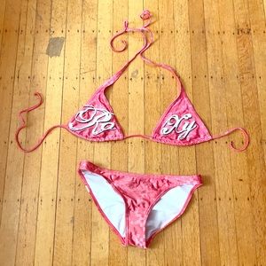 Pink Roxy string bikini